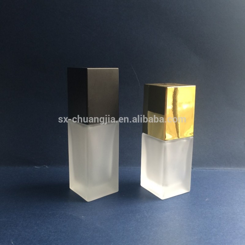 化粧品梱包25ミリリットル30ミリリットルつや消しスクエア基礎ガラスボトルでポンプキャップ-ボトル問屋・仕入れ・卸・卸売り