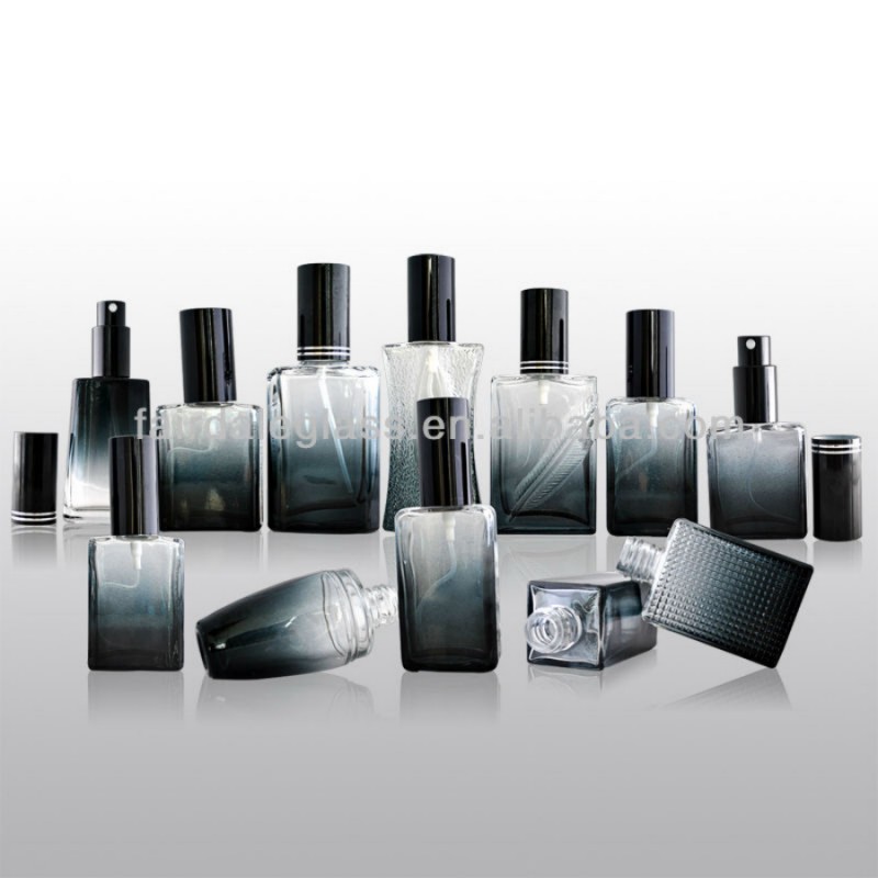黒水晶30ml50ml100ml透明ガラスの香水瓶メーカー-ボトル問屋・仕入れ・卸・卸売り