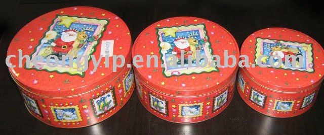 3の錫箱の缶の丸型セット-缶問屋・仕入れ・卸・卸売り