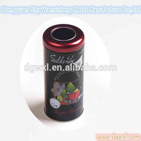窓付きラウンド金属の茶箱-缶問屋・仕入れ・卸・卸売り