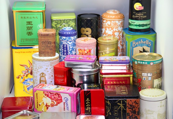 長方形の金属の茶のスズ缶、 茶のブリキの箱、 お茶用コンテナ-缶問屋・仕入れ・卸・卸売り