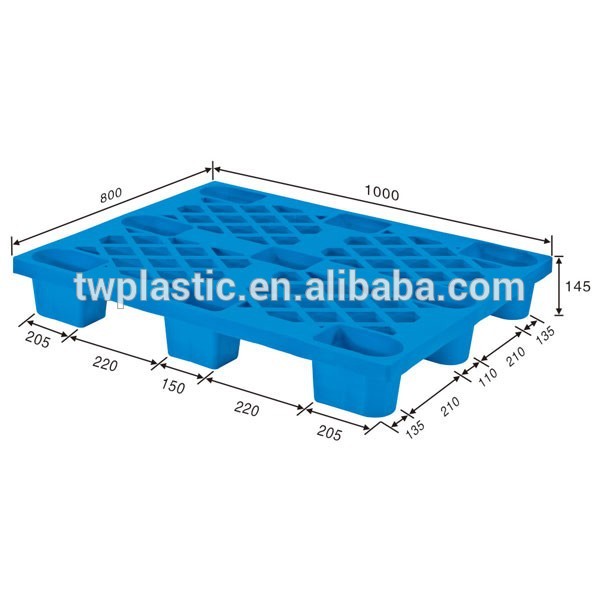1000*800*145mm100％バージンpe単一顔を持つ9つネスト可能なプラスチックパレットフィート-パレット問屋・仕入れ・卸・卸売り