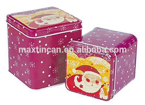 クリスマス四角いブリキの箱型のギフト/正方形のキャンディボックス-梱包箱問屋・仕入れ・卸・卸売り