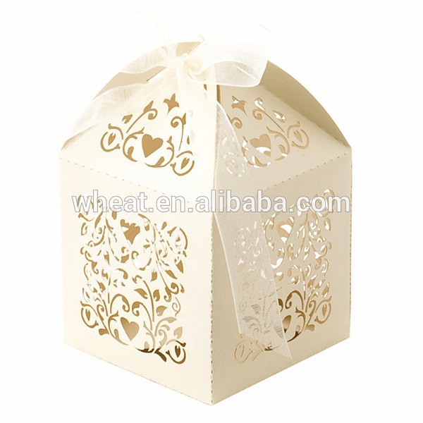 アイボリーレーザーカットフィリグリー結婚式キャンディボックス|結婚式favourボックス-梱包箱問屋・仕入れ・卸・卸売り