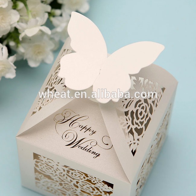蝶レーザーカット紙箱/結婚式ボックス/結婚式の紙箱-梱包箱問屋・仕入れ・卸・卸売り