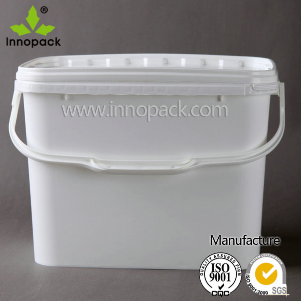 9lバージンpp食品グレードスクエアタイププラスチックバケツでハンドル-ドラムス、バケツ、およびバーレル問屋・仕入れ・卸・卸売り
