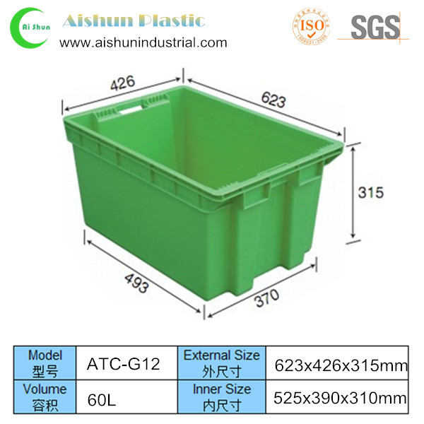 ネスト可能なプラスチック製の転位60l野菜用クレート-かご問屋・仕入れ・卸・卸売り