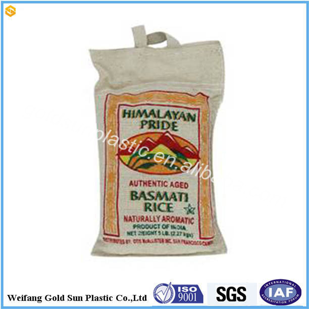 白pp不織布バッグのために作られた砂糖によって原料または食品の米粉のパッキングpp不織布バッグハンドル付き-包装袋問屋・仕入れ・卸・卸売り
