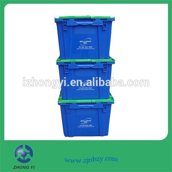 70リットル高- 品質スタッカブルプラスチックボックスを移動する輸送する/枠での蓋-かご問屋・仕入れ・卸・卸売り