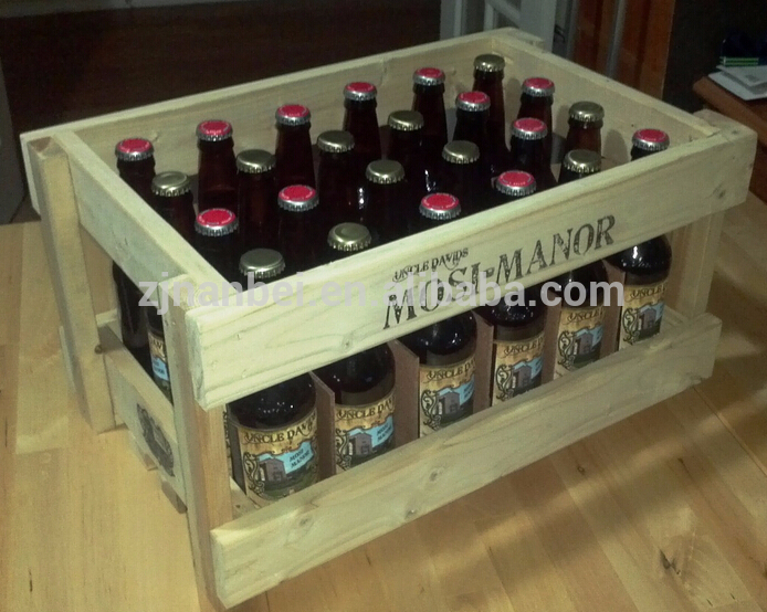 カスタムメイドの色とロゴ木製のビールのボトルの木箱-かご問屋・仕入れ・卸・卸売り