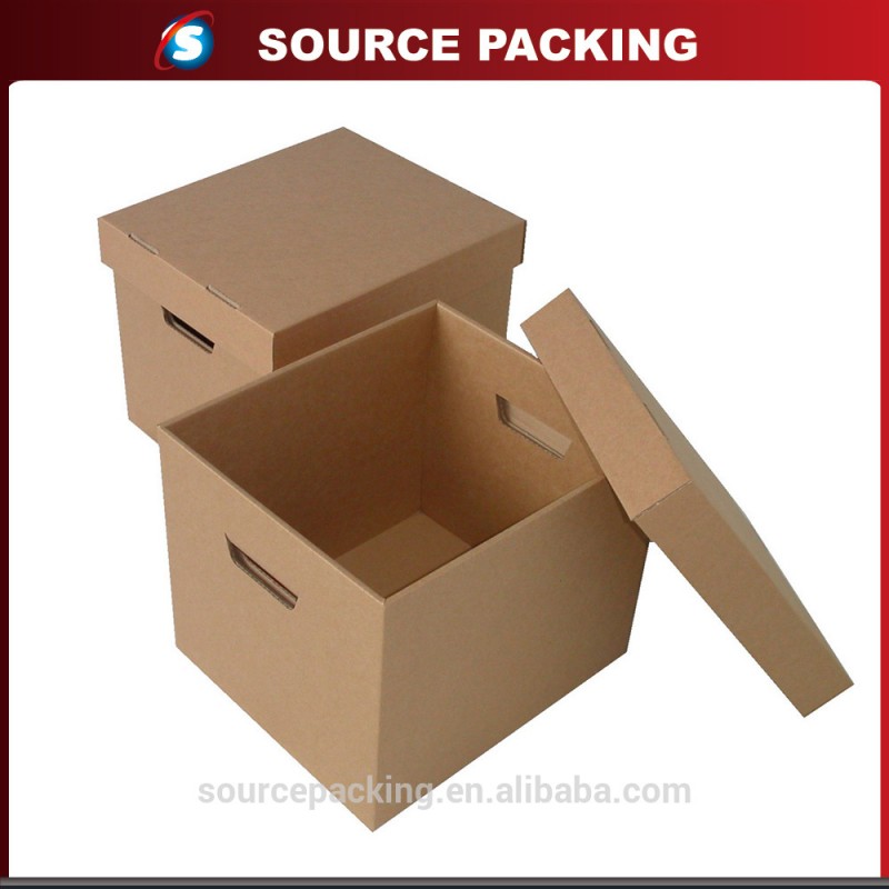 ペーパークラフト文書保管ボックスふたが付いている-梱包箱問屋・仕入れ・卸・卸売り