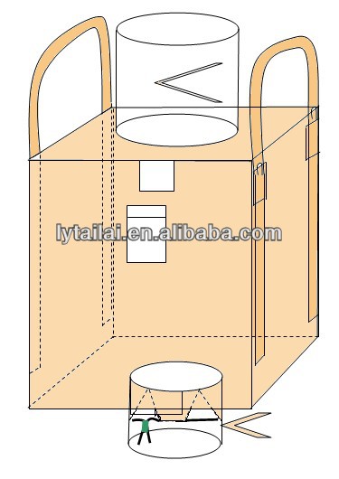 Ppジャンボバッグ図面、 ppジャンボ袋1000kg/ジャンボ大きなbag/fibc-FIBCバッグ問屋・仕入れ・卸・卸売り