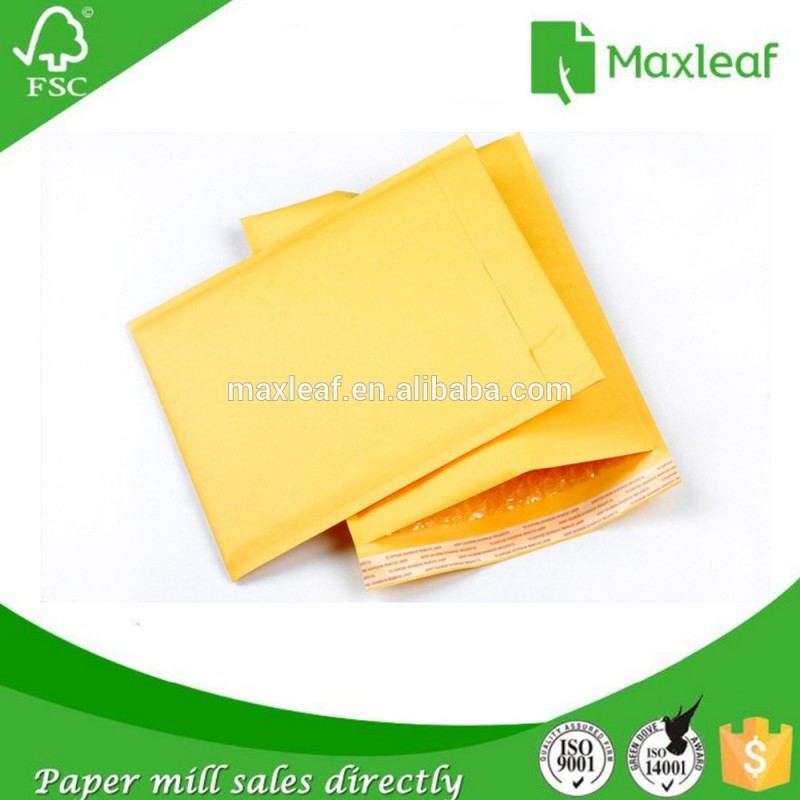 黄色クラフト紙のパッド入りのバブル封筒-郵送用封筒問屋・仕入れ・卸・卸売り