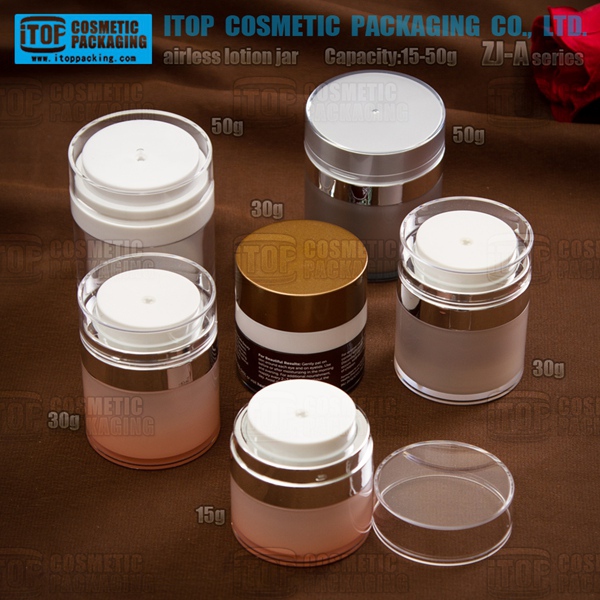 ZJ-A Series 15g-50g popular cylinder round airless pump jar-瓶、容器類問屋・仕入れ・卸・卸売り