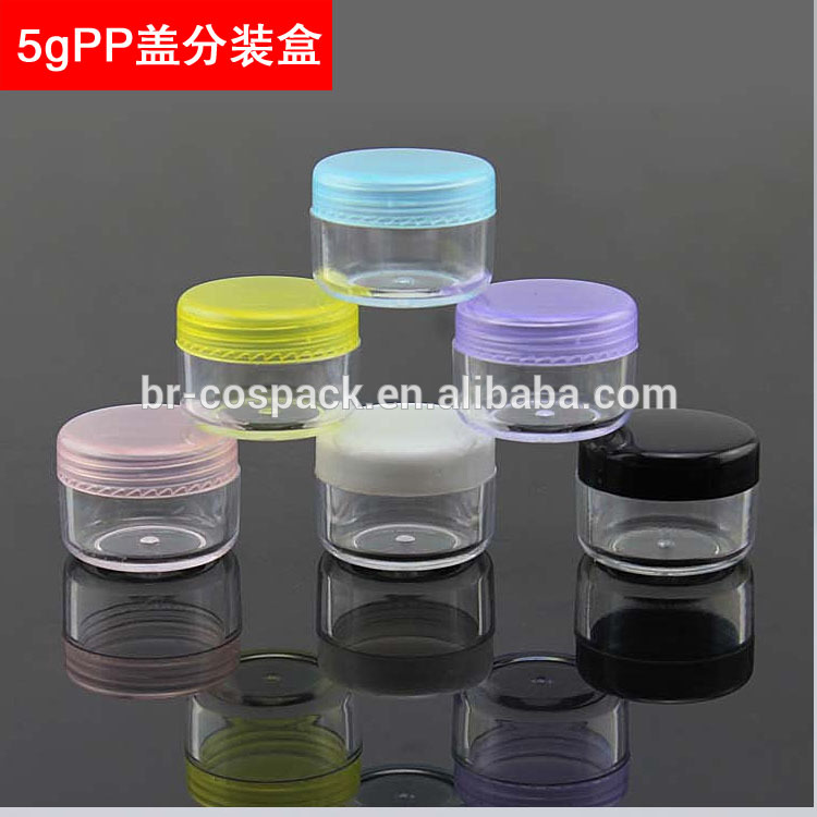 プラスチックのサンプル瓶の5g、 化粧品容器クリームジャー5ml、 プラスチックボトル-瓶、容器類問屋・仕入れ・卸・卸売り
