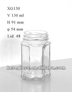130ml130ml六角形のガラスの瓶-瓶、容器類問屋・仕入れ・卸・卸売り