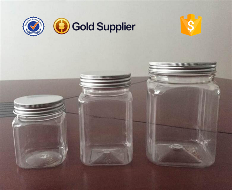 安い価格スクエアプラスチック食品瓶でスクリューキャップ-瓶、容器類問屋・仕入れ・卸・卸売り