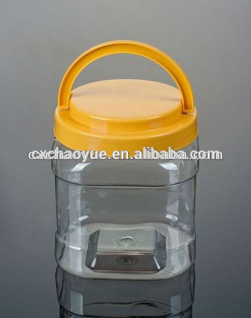 正方形の透明なプラスチック2000グラムペットの蜂蜜のハチ食品のボトル注ぎ口キャップねじシール蓋のフードグレード-瓶、容器類問屋・仕入れ・卸・卸売り