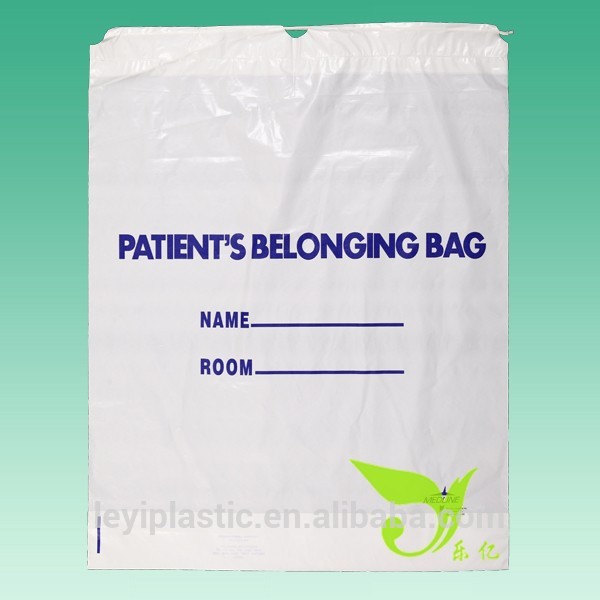 患者持ち物袋( プラスチック製巾着袋)、 ldpeカラー巾着袋白-包装袋問屋・仕入れ・卸・卸売り