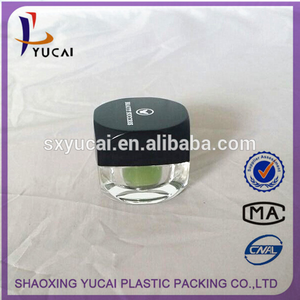 小さな化粧品容器平方yucaiパッキング瓶の5g、 黒のキャップ-瓶、容器類問屋・仕入れ・卸・卸売り