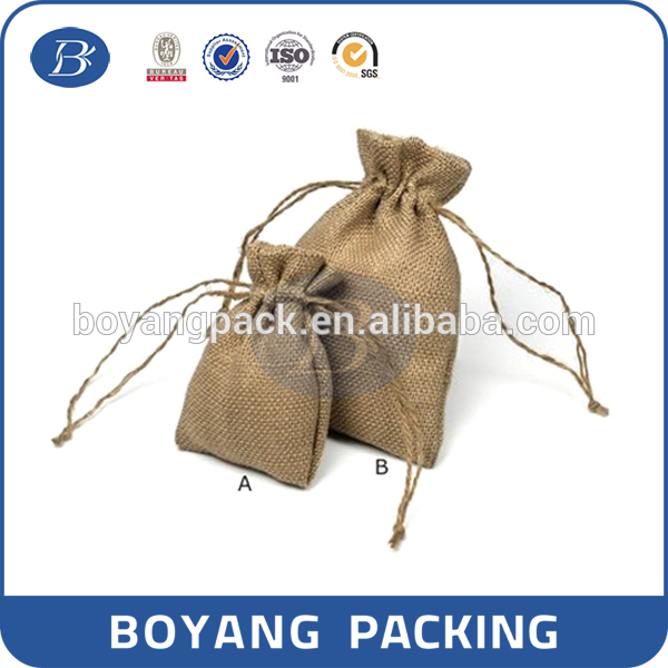 近代的なプロ仕様の自然ジュート黄麻布の袋巾着-包装袋問屋・仕入れ・卸・卸売り