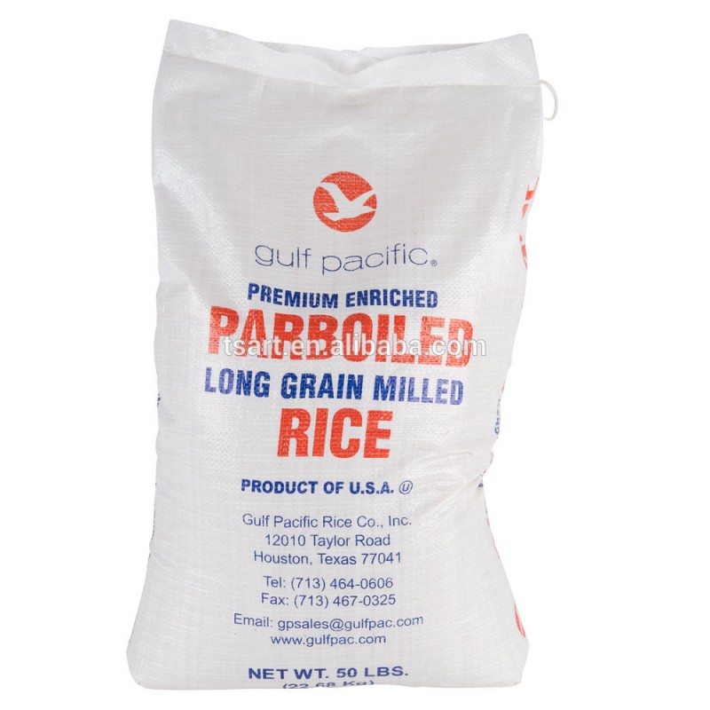 再利用可能なポンド白ポリプロピレン織プリント米の袋バッグ-包装袋問屋・仕入れ・卸・卸売り