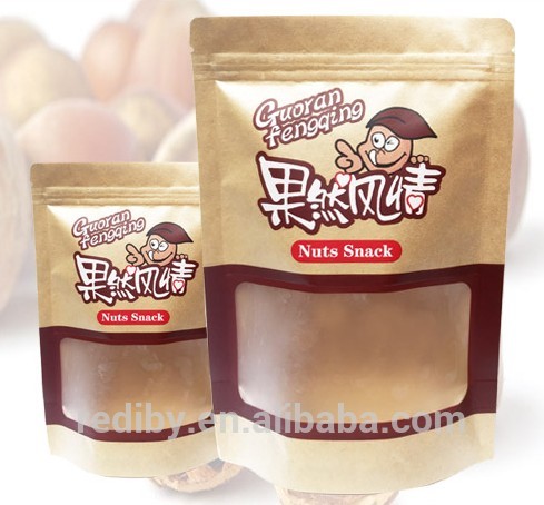 クラフト包装食品グレード紙バッグでウィンドウ-包装袋問屋・仕入れ・卸・卸売り