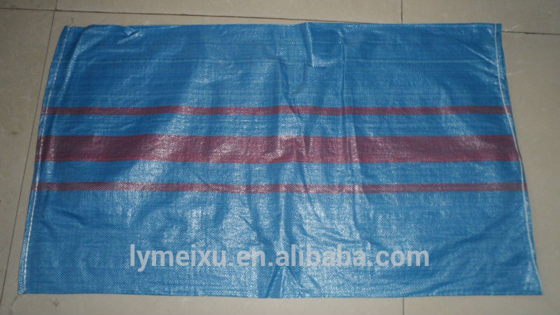 青と赤のストリップポリプロピレン不織布袋フィット65x105cm小麦ふすま-包装袋問屋・仕入れ・卸・卸売り
