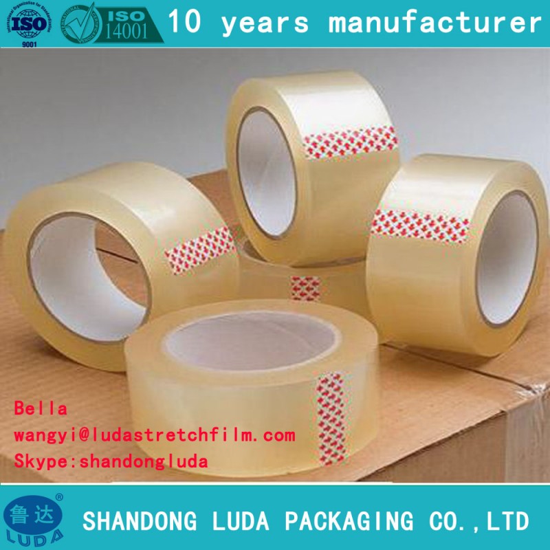 10年工場強力な接着剤カスタムロゴプリントboppのパッキングテープ会社のロゴと-粘着テープ問屋・仕入れ・卸・卸売り