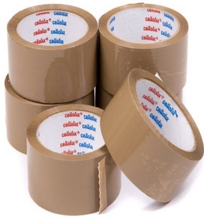 ブラウンクリア粘着小包テープ-粘着テープ問屋・仕入れ・卸・卸売り