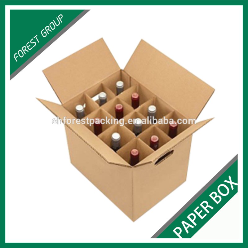 高品質段ボール ブラウン 12 パック ボトル ワイン無料カートン紙箱で ディバイダー-梱包箱問屋・仕入れ・卸・卸売り