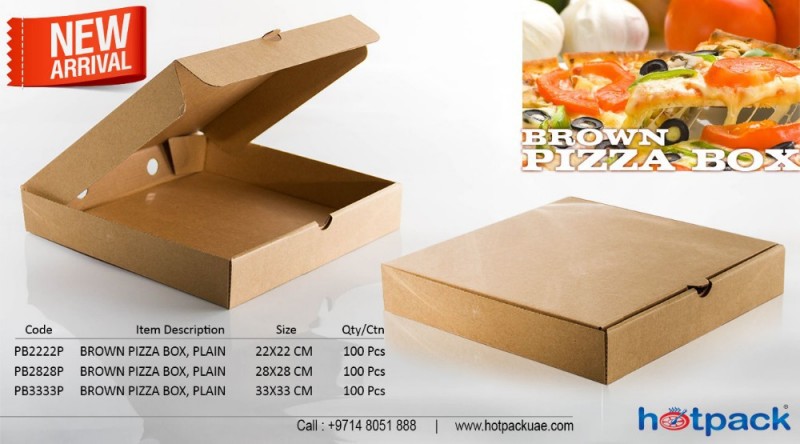 新しい ブラウン クラフト ピザ ボックス付き プレミアム品質から hotpack ドバイ-梱包箱問屋・仕入れ・卸・卸売り