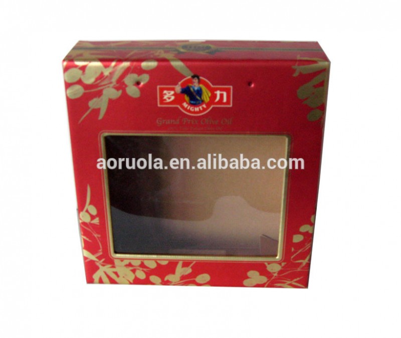 Auob- 012高品質リサイクル紙キャリーワインフラットストレージボックスを持つpvcウィンドウ中国の工場から-梱包箱問屋・仕入れ・卸・卸売り