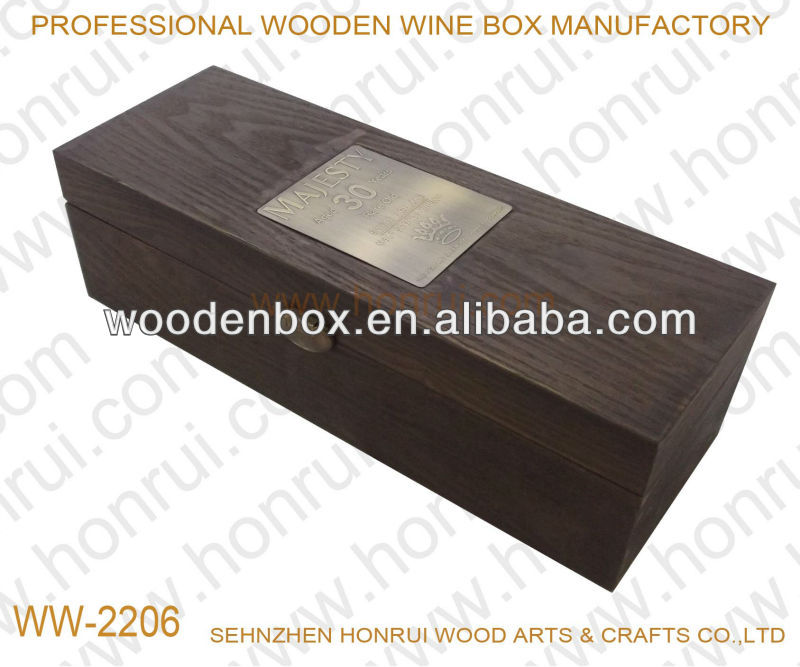 固体木製ワインボックス金属のアクセサリーで-梱包箱問屋・仕入れ・卸・卸売り