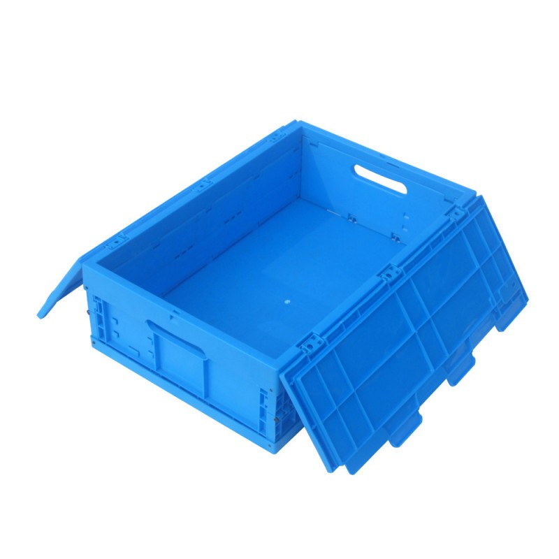 スタッカブルプラスチック製の収納ボックスヒンジ付きふた付き-梱包箱問屋・仕入れ・卸・卸売り
