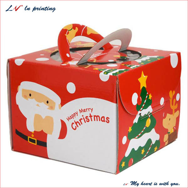 カスタム最新クリスマスケーキボックス/人気のクリスマスケーキ用ボックス/卸売クリスマス用のケーキの箱が製造-梱包箱問屋・仕入れ・卸・卸売り