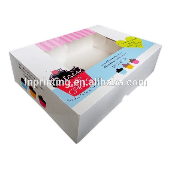印刷されたカスタム無地白いカップケーキボックス、 安い白いカップケーキボックス、 簡潔な白いカップケーキボックス-梱包箱問屋・仕入れ・卸・卸売り