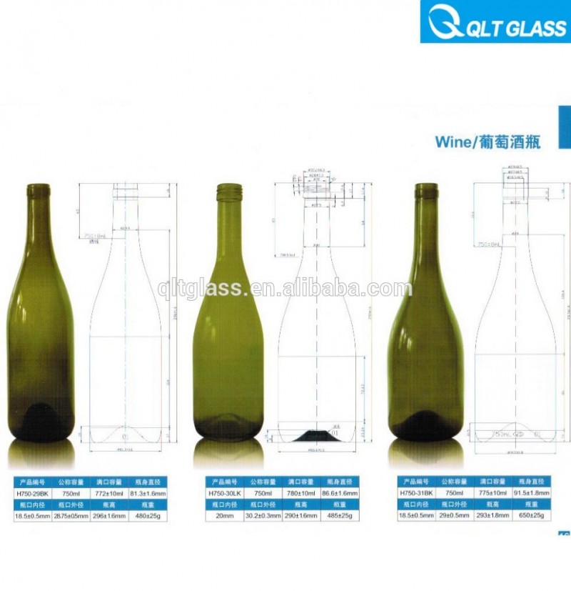 750ミリリットル熱い販売の高品質のボルドーワインのボトルスクリュートップ付き蓋-ボトル問屋・仕入れ・卸・卸売り