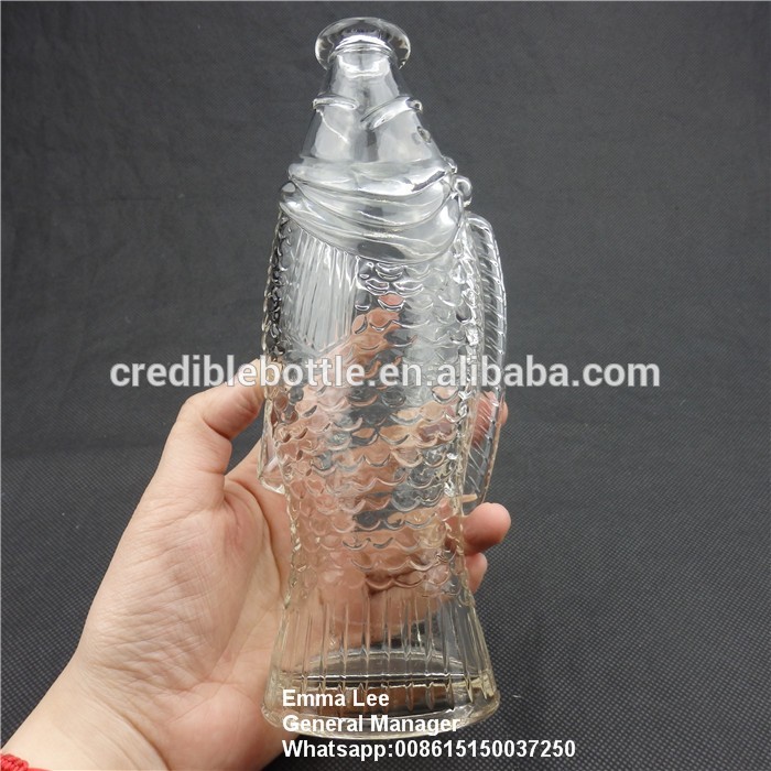 魚魚の形ガラスびんガラス飲料卸売ボトル飲料のガラスびんは、 中国の製造元-ボトル問屋・仕入れ・卸・卸売り