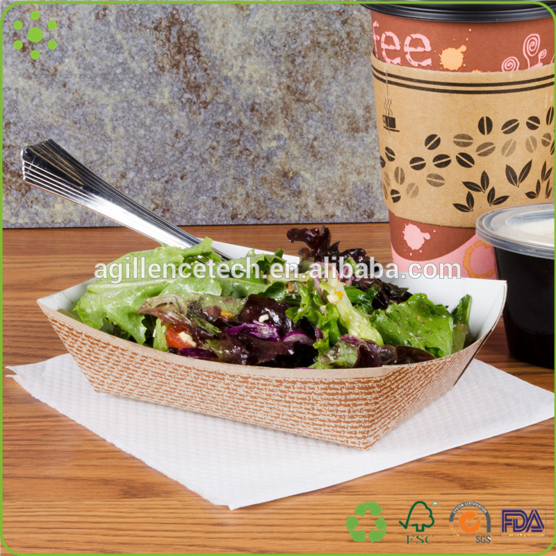 を2015リサイクル高品質食品グレード紙ボートトレイグリースプルーフと耐性食品容器-梱包箱問屋・仕入れ・卸・卸売り
