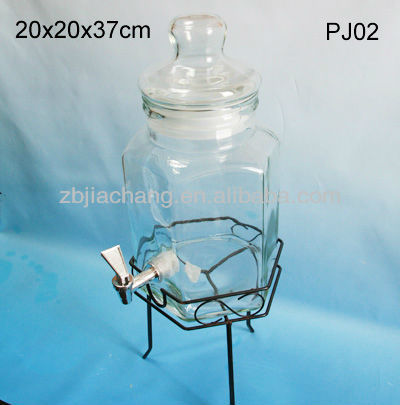 六角形ガラスガラスふたが付いているシリアルディスペンサーoj02とタップ-ボトル問屋・仕入れ・卸・卸売り