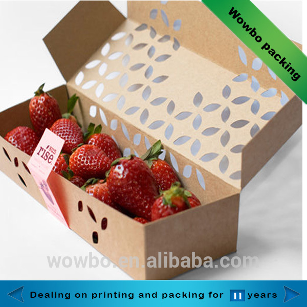 クラフト中空アウトイチゴ包装の紙箱-紙コップ問屋・仕入れ・卸・卸売り