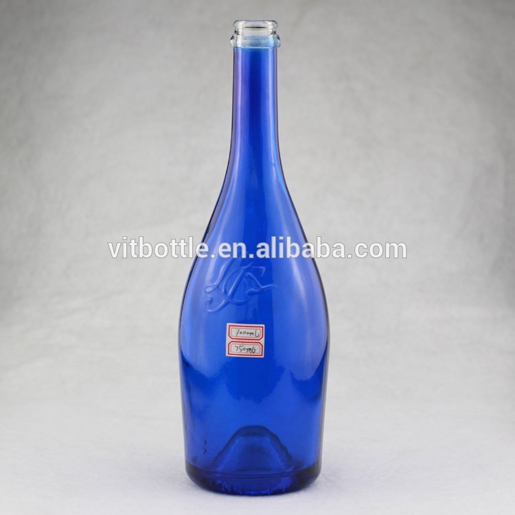 250ミリリットル500ミリリットル750ミリリットルコバルトブルーガラスボトルブルーボトルスプレー塗装ガラスボトル-ボトル問屋・仕入れ・卸・卸売り
