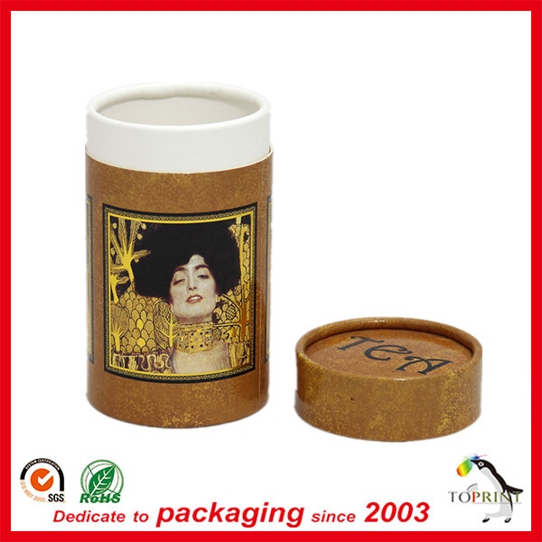 伝統的な茶のチューブの女性の花茶の包装紙の段ボール茶チューブラウンドコンテナ-梱包箱問屋・仕入れ・卸・卸売り