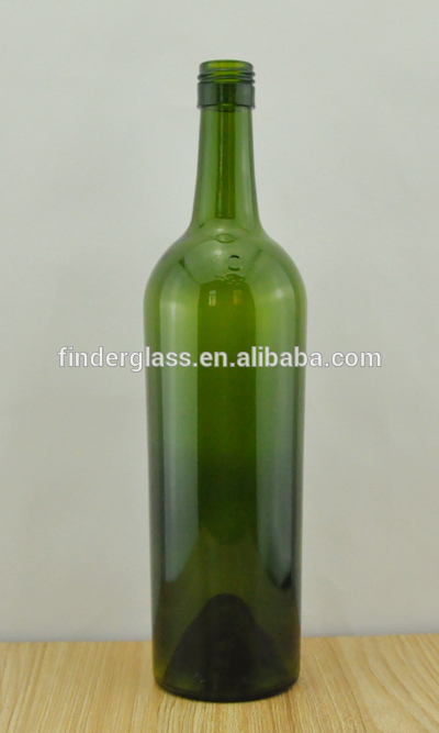 ガラスのワインボトル750ミリリットル円すいstelvin仕上げbvsトップダークグリーンのワインボトル-ボトル問屋・仕入れ・卸・卸売り
