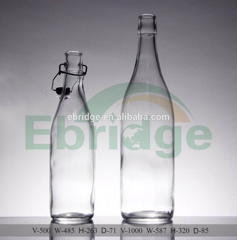 クリアクリップスイングトップ0.5l 1lガラスビールワインボトル、アルコールボトル-ボトル問屋・仕入れ・卸・卸売り