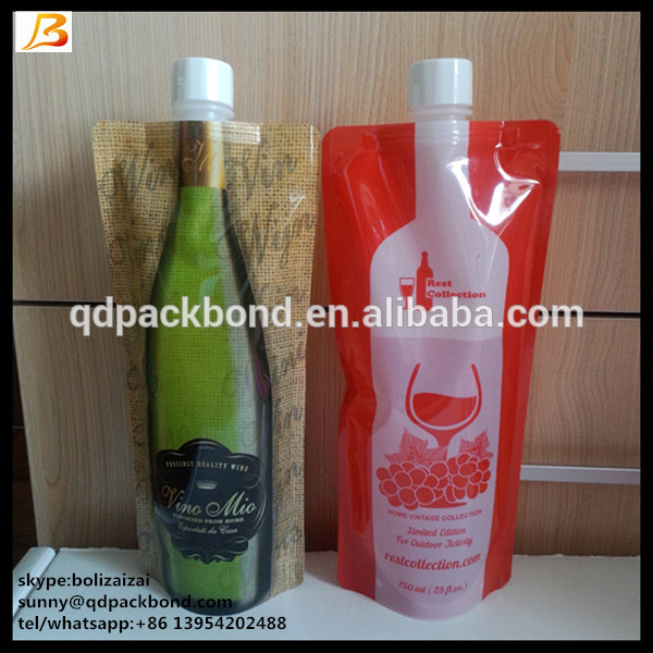 Alibabaの貿易保証プラスチック装飾折りたたみ水ワインボトルスパウトパウチ-ボトル問屋・仕入れ・卸・卸売り