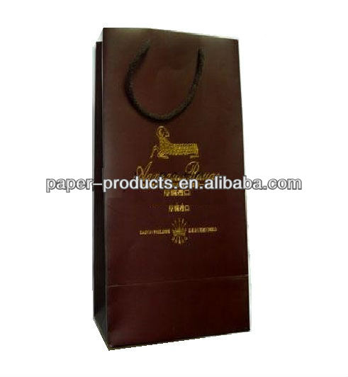 手作り高品質ゴールドロゴプリントクラフトワインバッグ-包装袋問屋・仕入れ・卸・卸売り