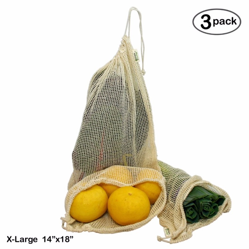 シンプルな生態洗えると再利用可能なコットンメッシュ農産物バッグ用野菜とフルーツ-包装袋問屋・仕入れ・卸・卸売り