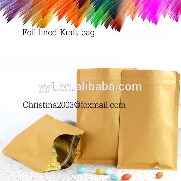 custom brown paper food packaging foil lined bags-包装袋問屋・仕入れ・卸・卸売り
